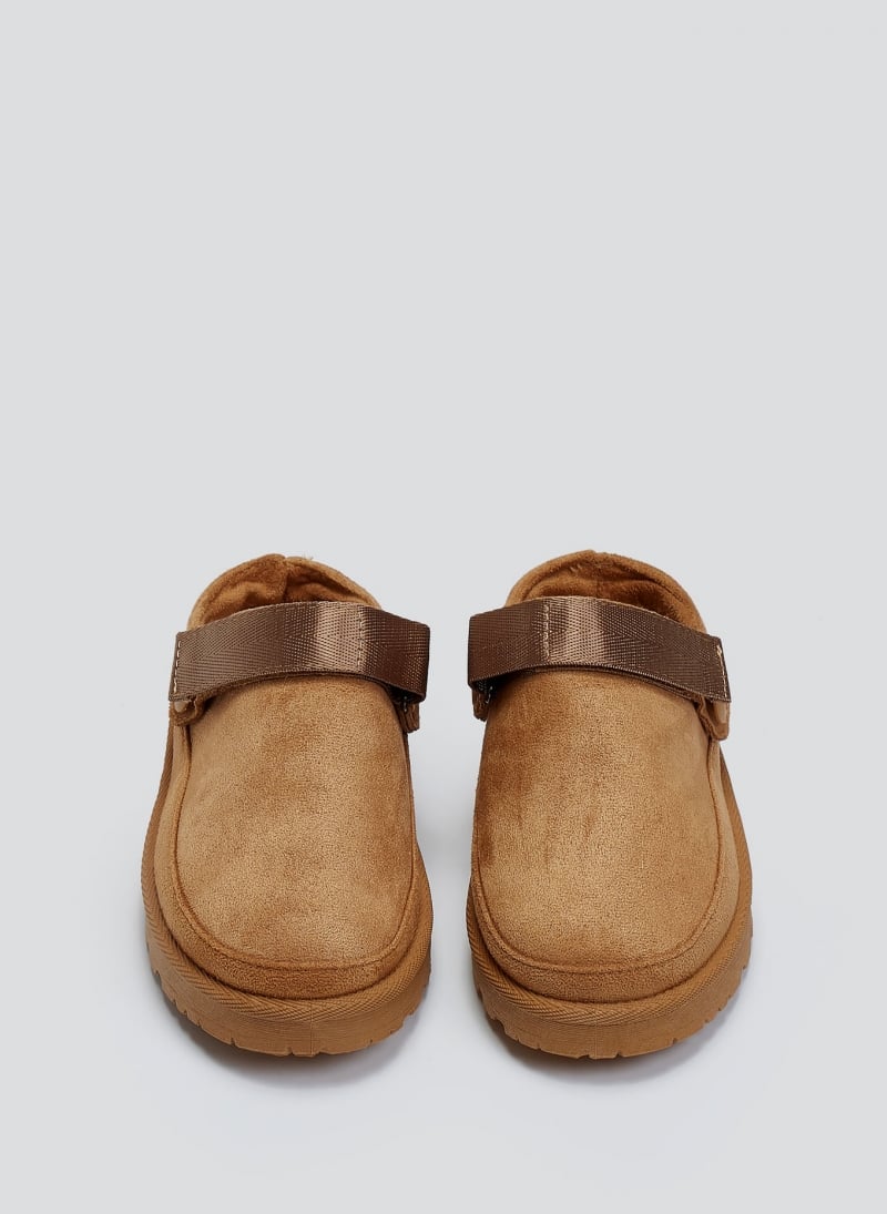 Παντόφλες suede με velcro και συννθετική γούνα ERYNN