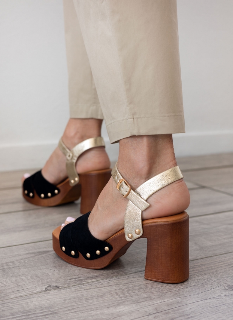Πέδιλα crossover suede με τρουκς ERYNN