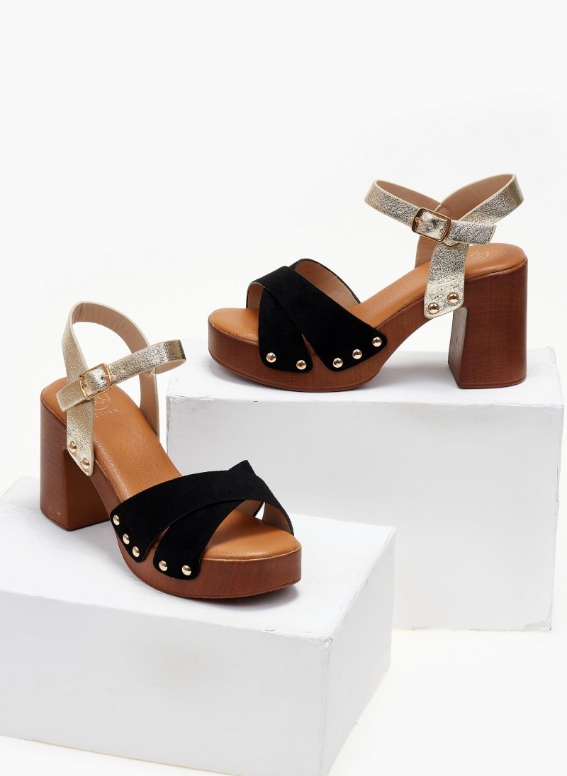 Πέδιλα crossover suede με τρουκς ERYNN