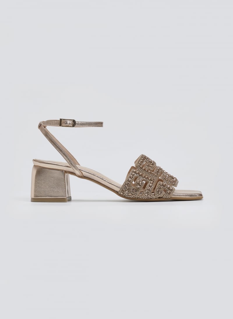 Πέδιλα δερμάτινα με στρας φάσα Iris sandals