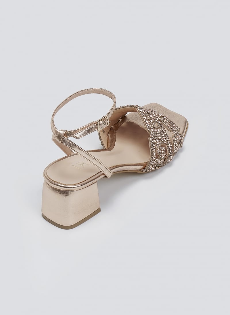 Πέδιλα δερμάτινα με στρας φάσα Iris sandals