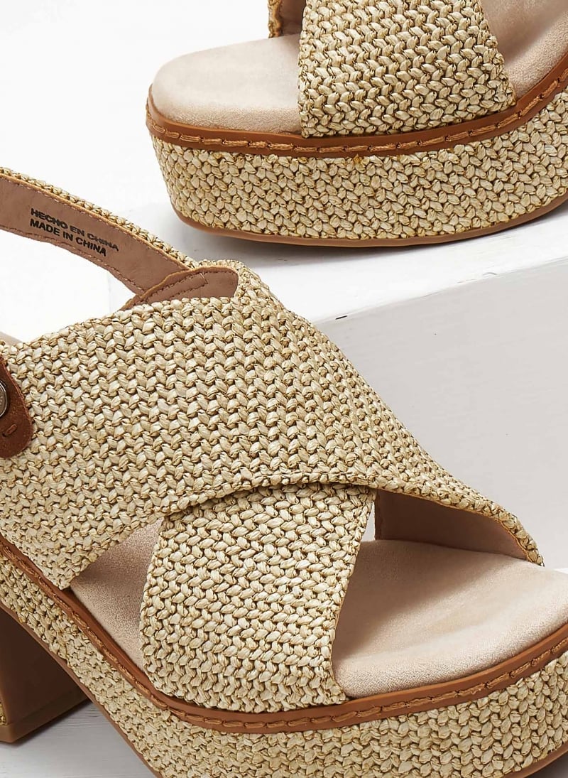Πέδιλα platforms από ψάθα Refresh 171790
