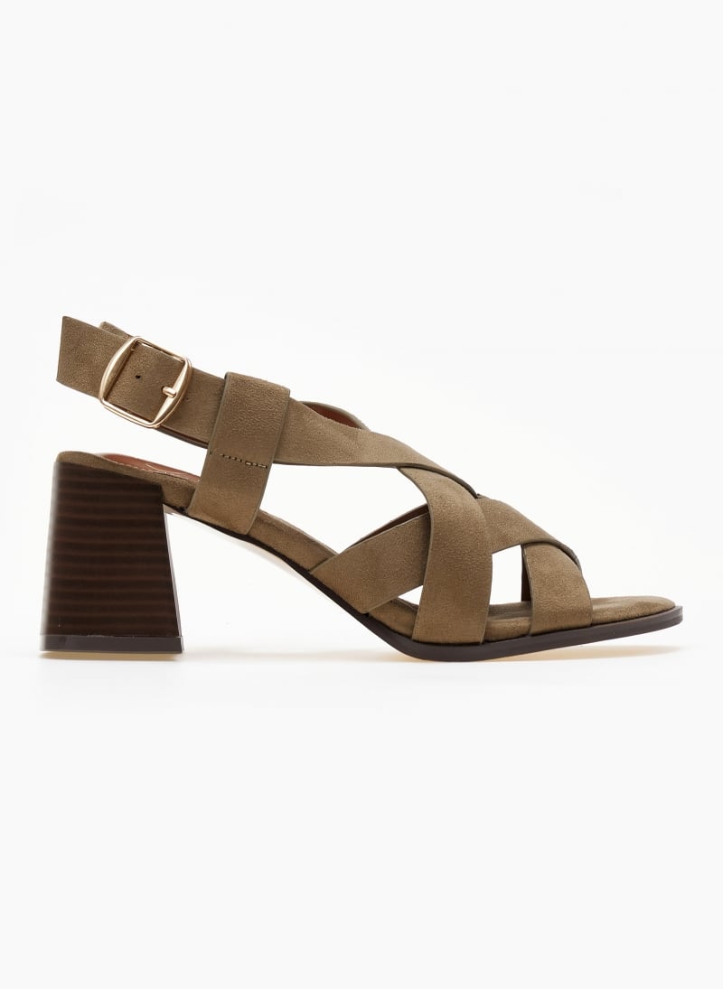 Πέδιλα suede με crossover φάσες ERYNN