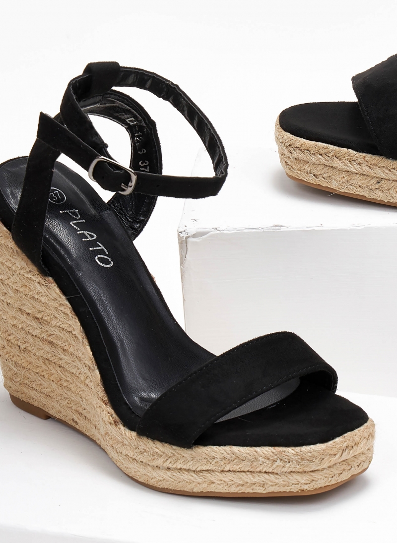 Πλατφόρμες suede με μπαρέτα