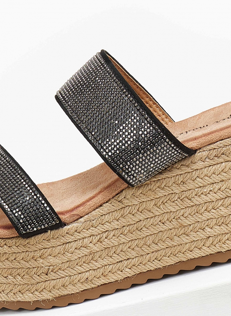 Πλατφόρμες suede με στρας