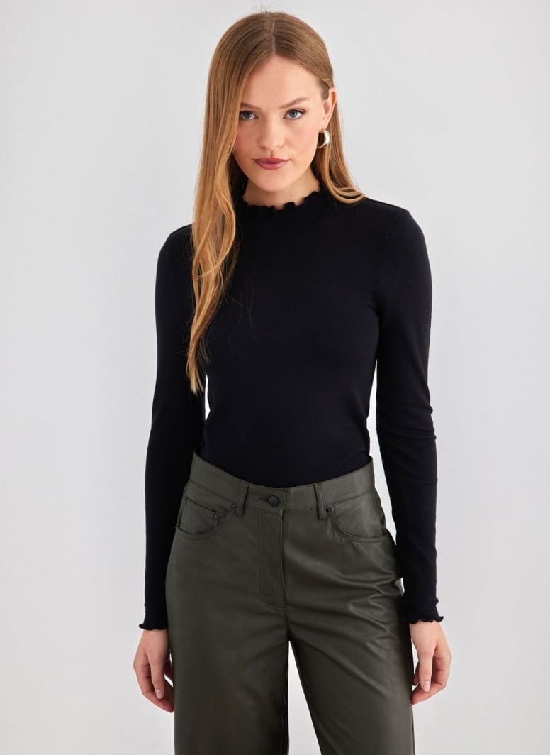 Πλεκτή μπλούζα με frilled γιακά Vero Moda 10297854