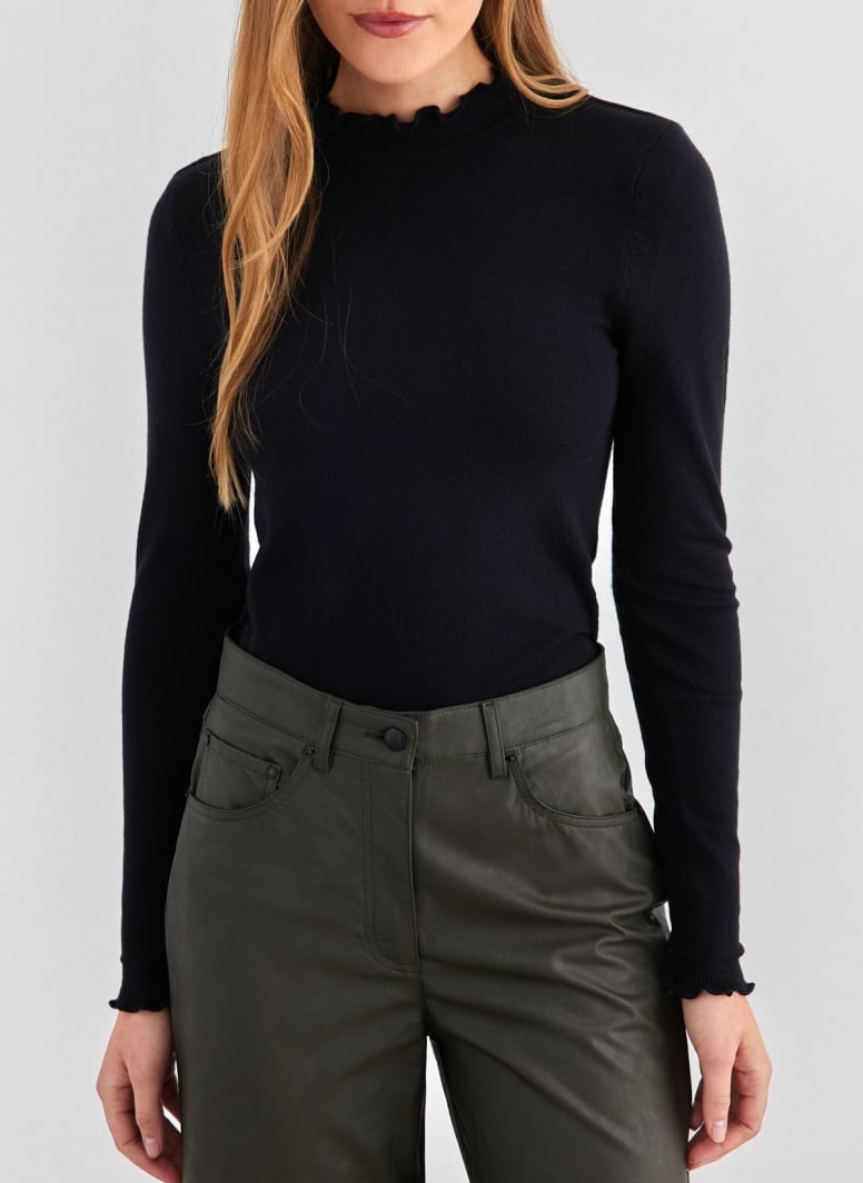 Πλεκτή μπλούζα με frilled γιακά Vero Moda 10297854