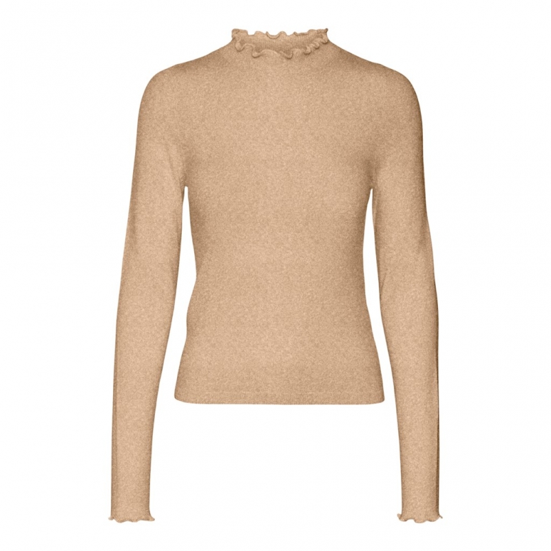 Πλεκτή μπλούζα με frilled γιακά Vero Moda 10297854