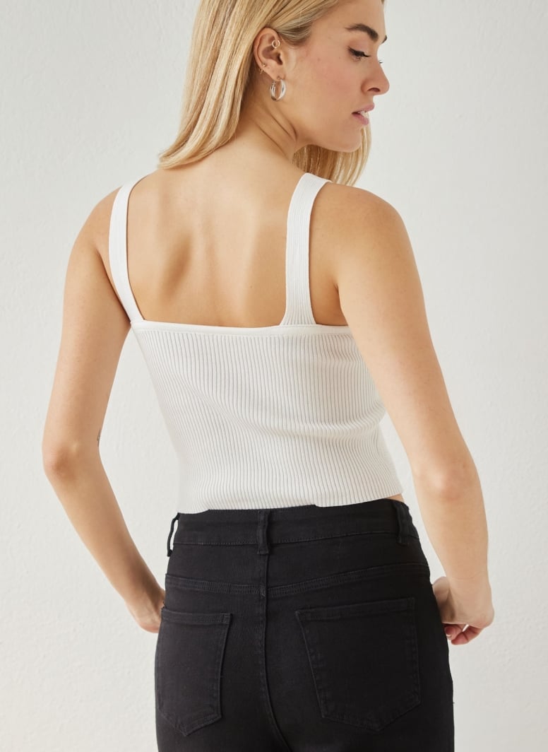 Crop top πλεκτό με άνοιγμα