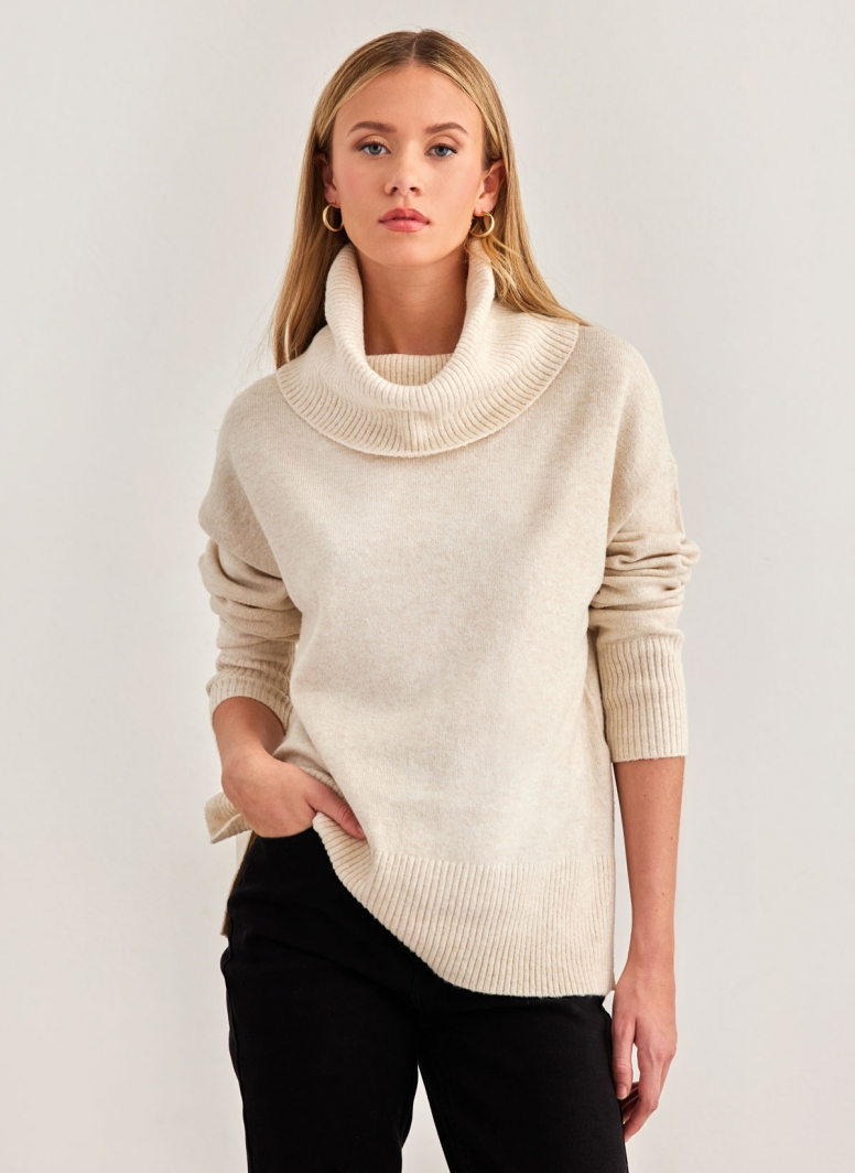 Πλεκτό πουλόβερ με φαρδύ ζιβάγκο Vero Moda 10231324