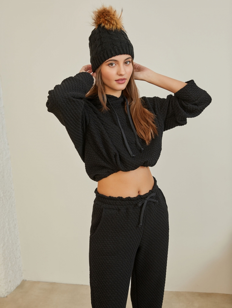 Πλεκτός σκούφος με fleece επένδυση
