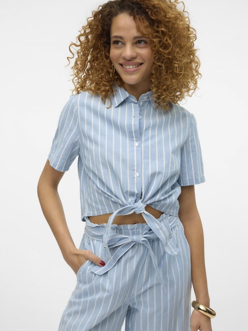 Πουκάμισο cropped με ρίγες Vero Moda 10309722