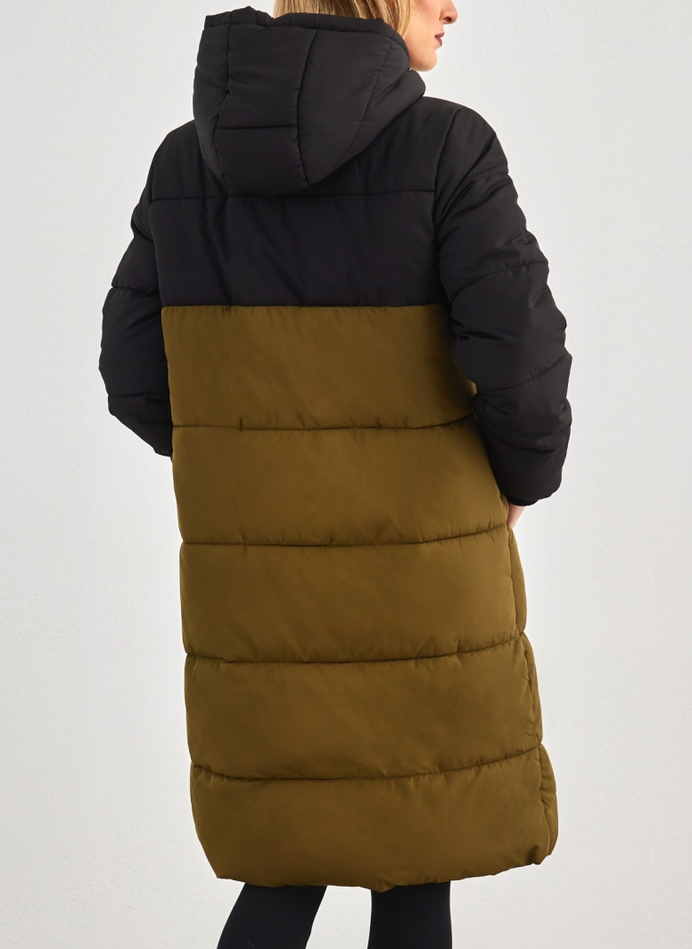 Puffer μπουφάν με κουκούλα και διχρωμία Pieces 17131176