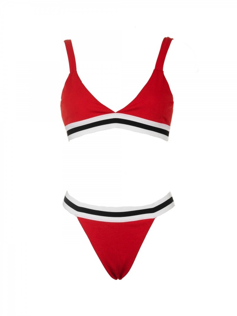 Ριπ bikini με μπουστάκι και λάστιχο με ρίγα