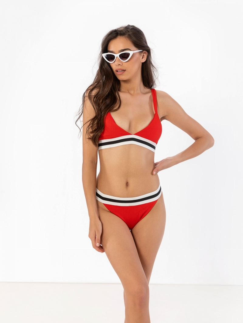 Ριπ bikini με μπουστάκι και λάστιχο με ρίγα