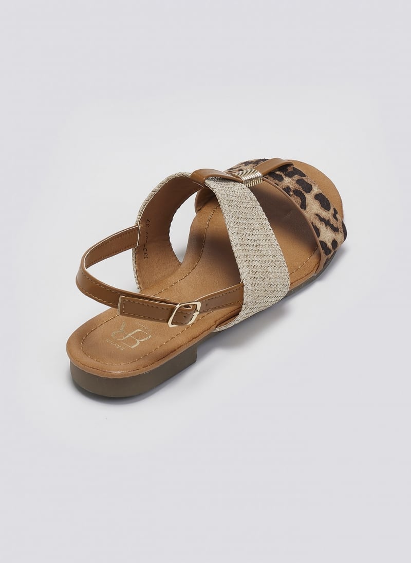 Σανδάλια ankle strap με ψάθα ERYNN