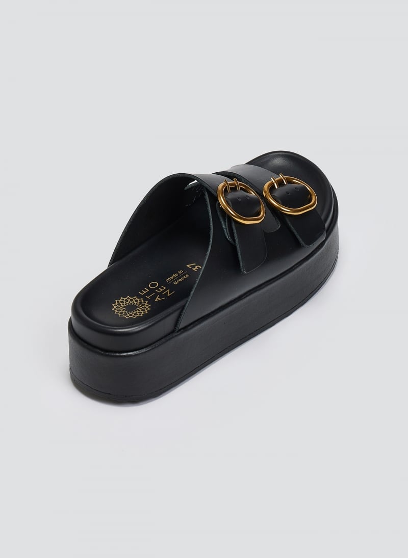 Σανδάλια δερμάτινα flatforms ATENEO