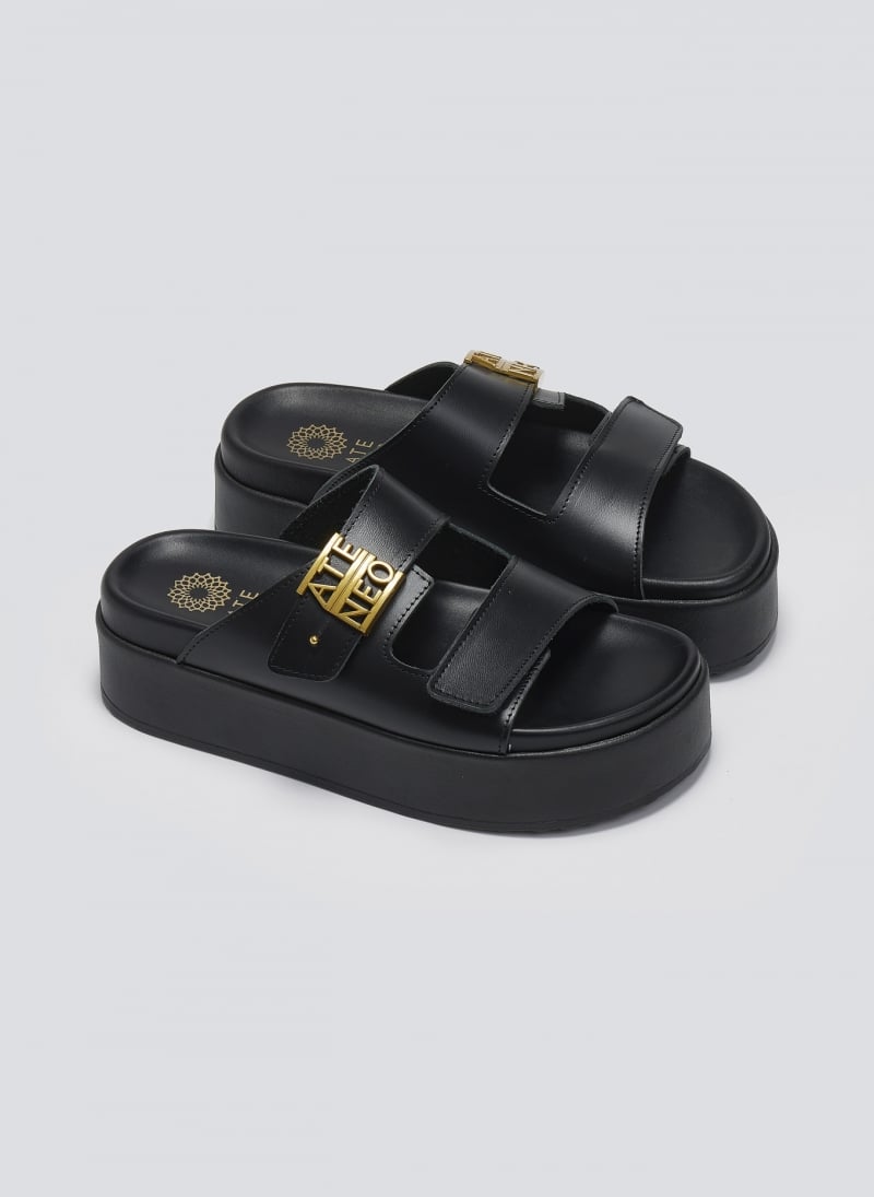 Σανδάλια δερμάτινα flatforms ATENEO