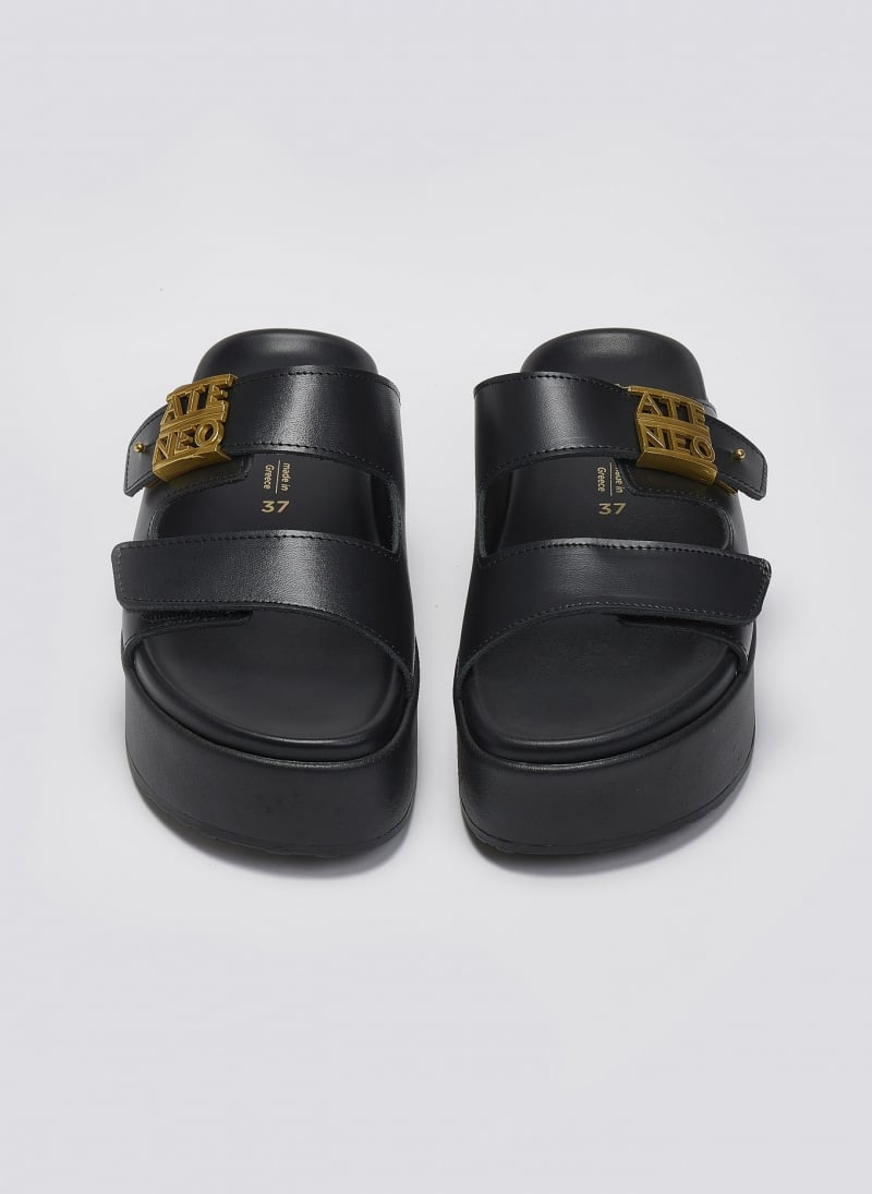 Σανδάλια δερμάτινα flatforms ATENEO