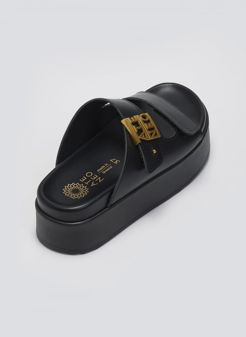 Σανδάλια δερμάτινα flatforms ATENEO