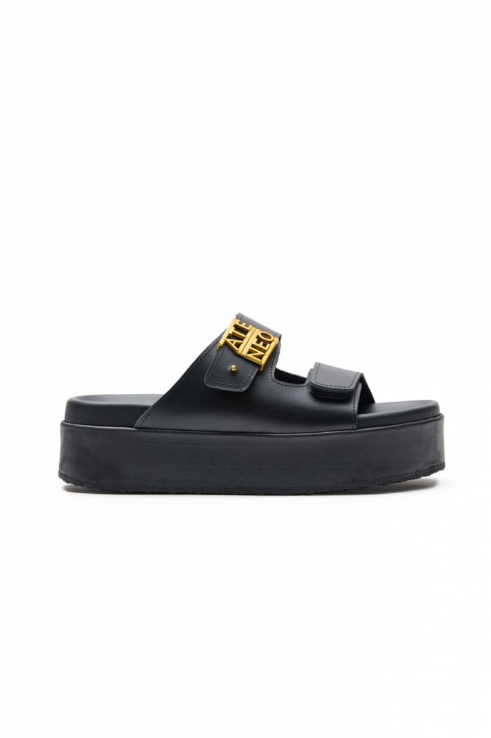 Σανδάλια δερμάτινα flatforms ATENEO