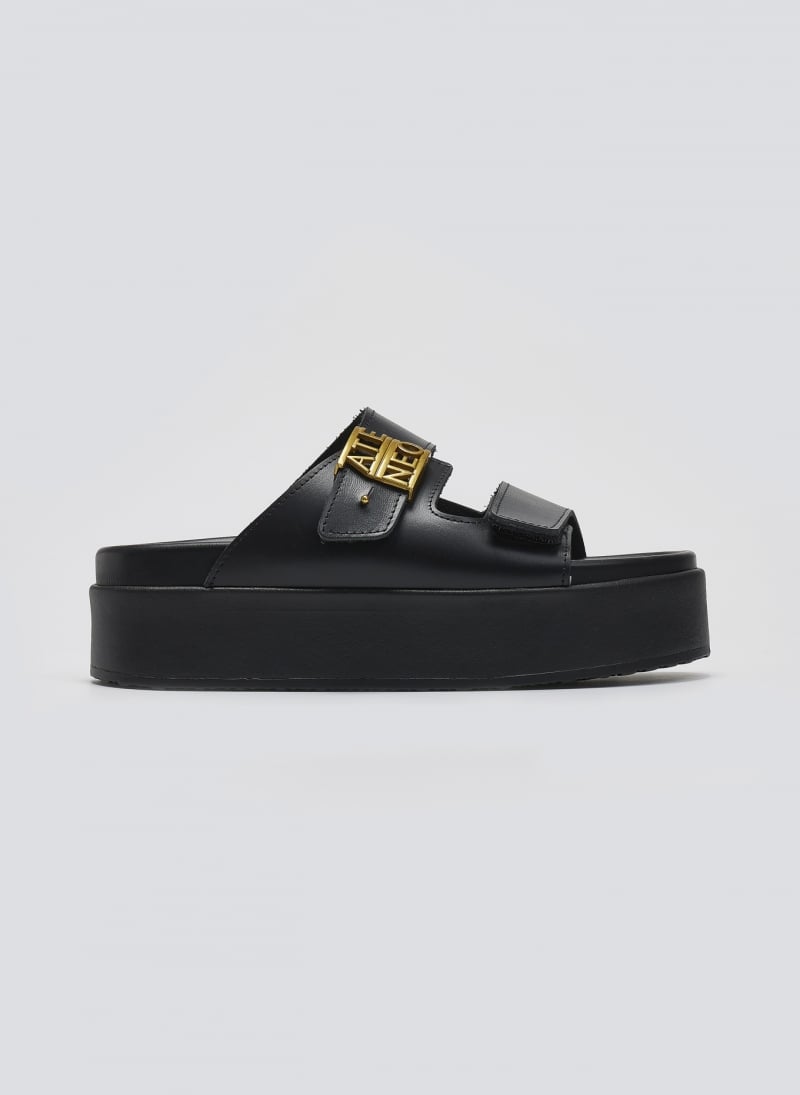 Σανδάλια δερμάτινα flatforms ATENEO