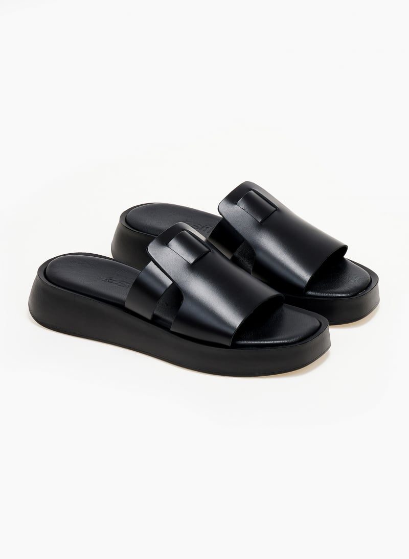 Σανδάλια δερμάτινα flatforms estil