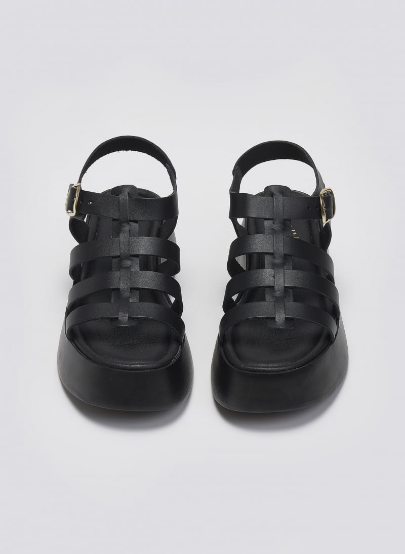 Σανδάλια δερμάτινα flatforms gladiator Estil