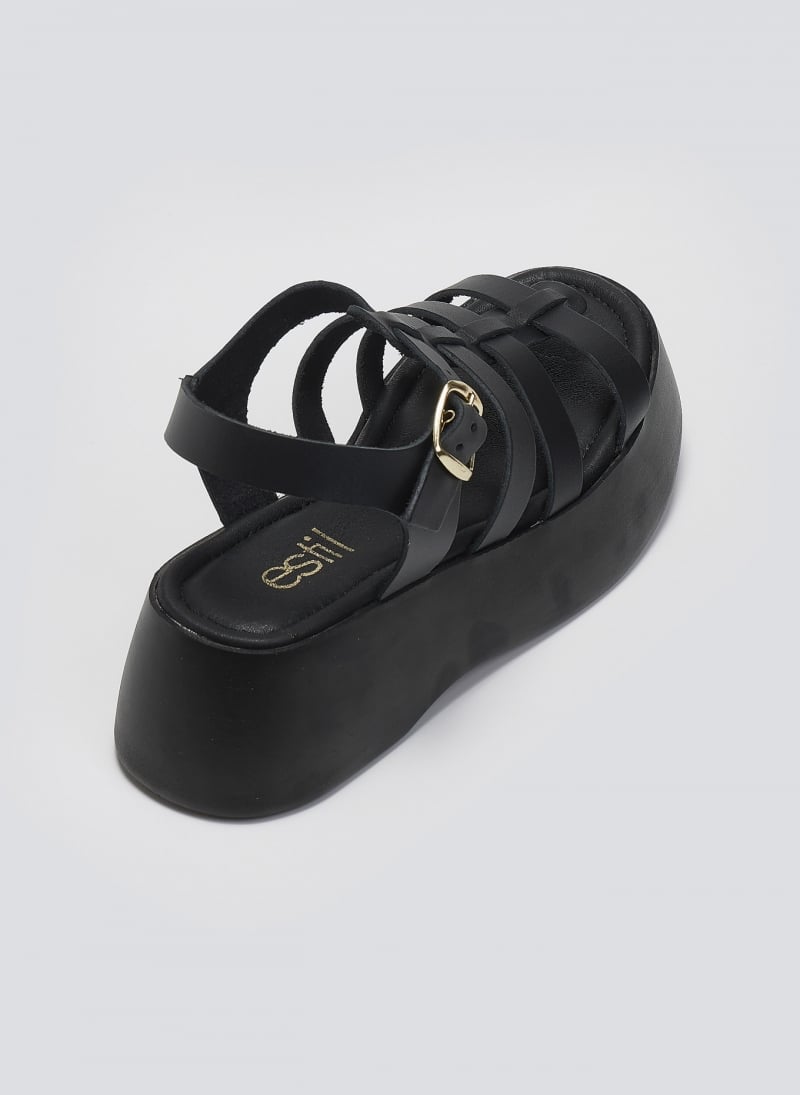 Σανδάλια δερμάτινα flatforms gladiator Estil