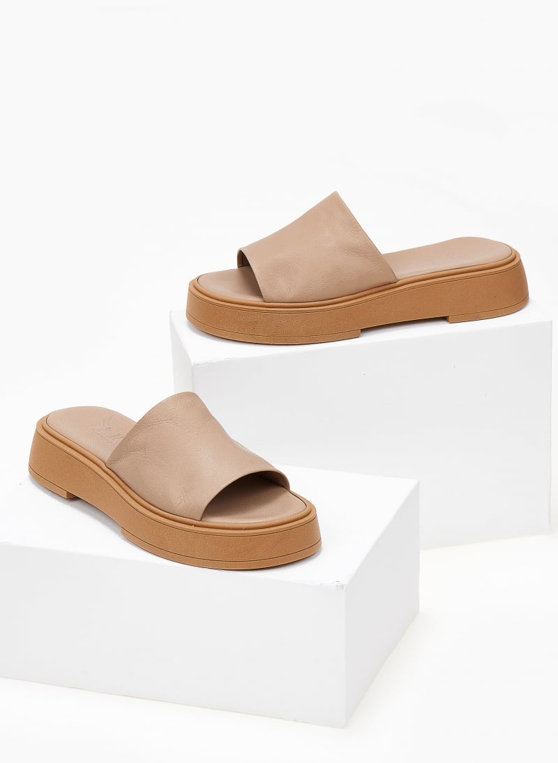 Σανδάλια flatforms δερμάτινα με φαρδιά φάσα Iris Sandals