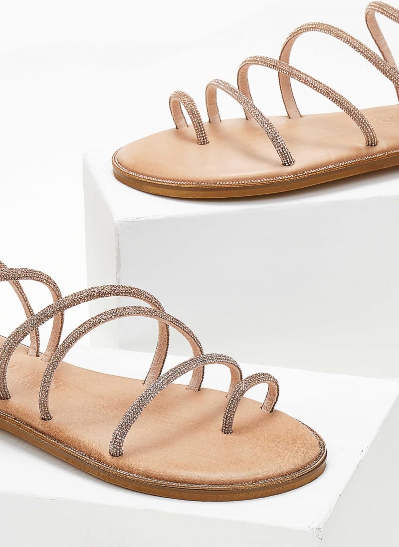 Σανδάλια δερμάτινα με στρας λουράκια Iris Sandals