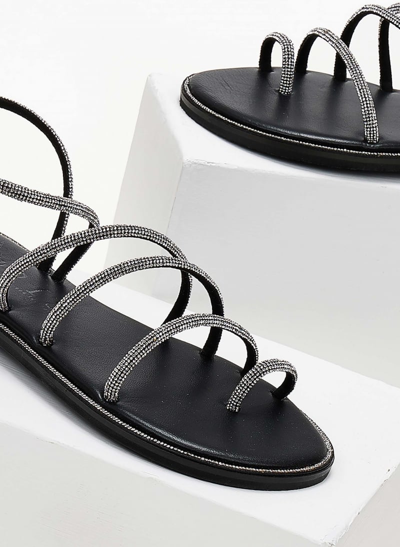 Σανδάλια δερμάτινα με στρας λουράκια Iris Sandals