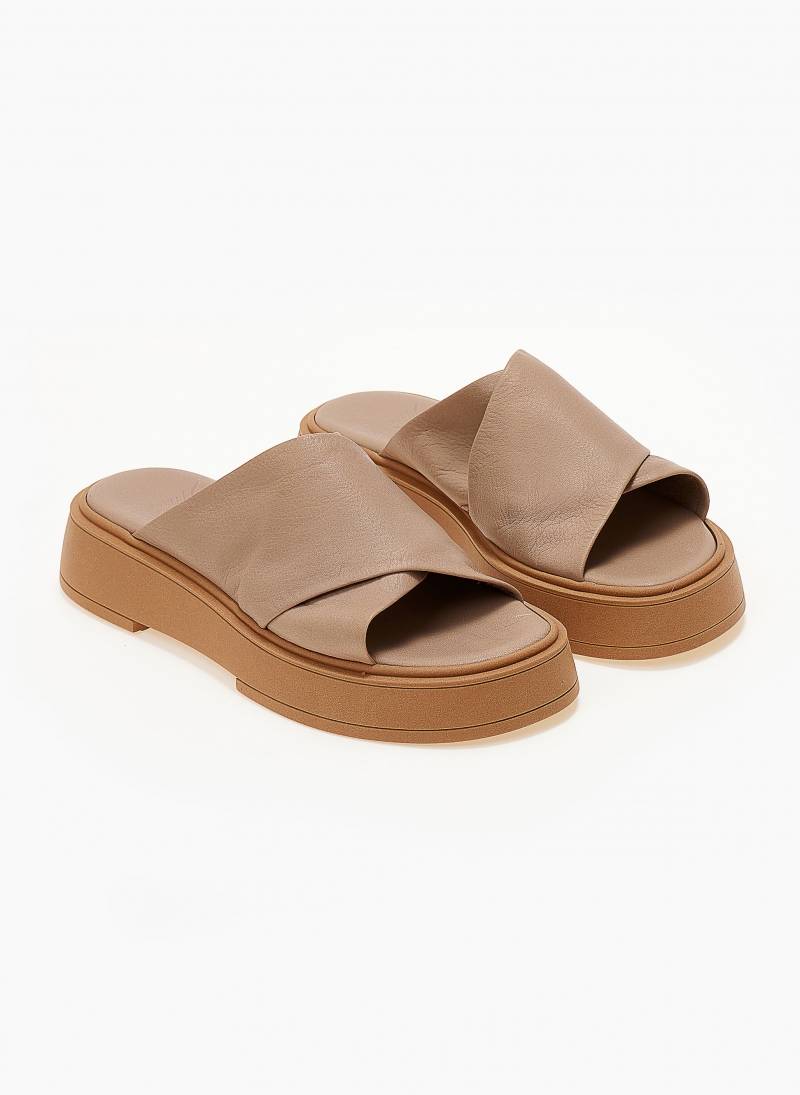 Σανδάλια flatforms δερμάτινα crossover Iris Sandals