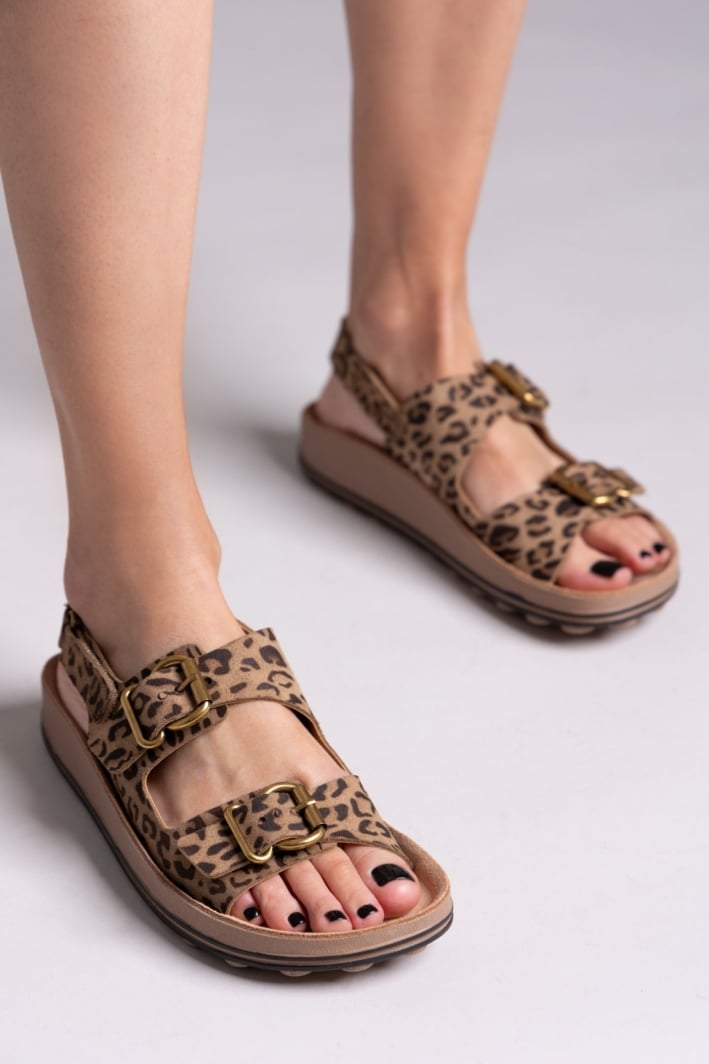 Σανδάλια δερμάτινα με print FABIOLA FANTASY SANDALS