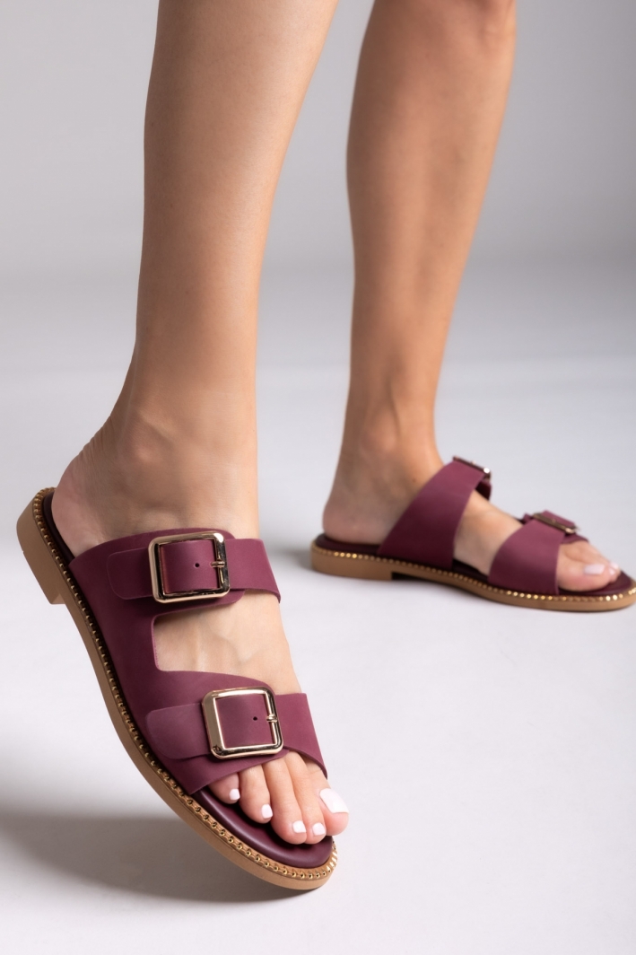 Σανδάλια δερμάτινα nubuck με τοκάδες TFP