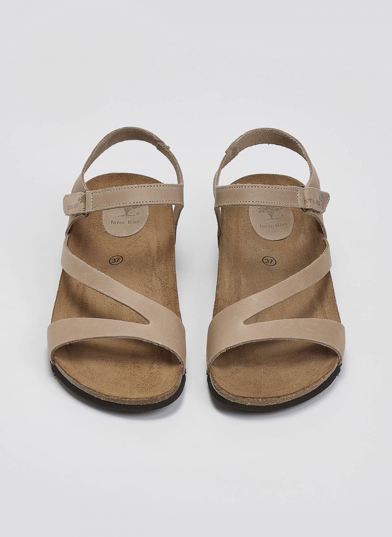 Σανδάλια δερμάτινα με velcro Interbios