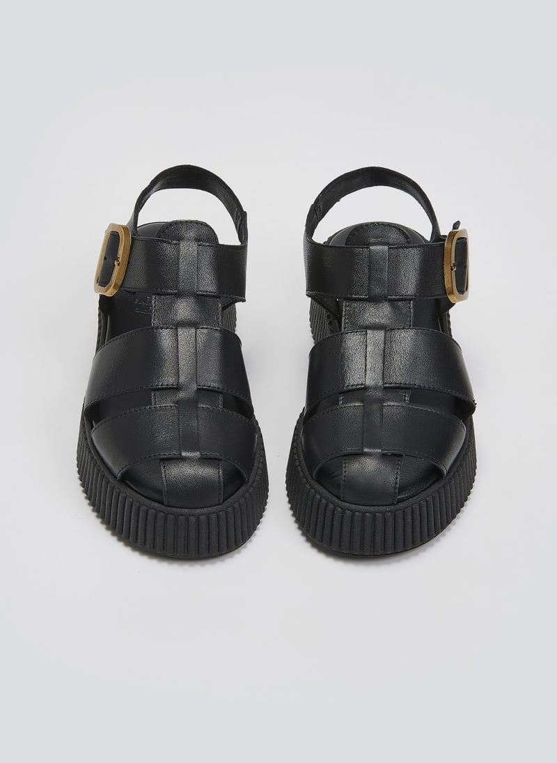 Σανδάλια fisherman flatforms δερμάτινα Tfp