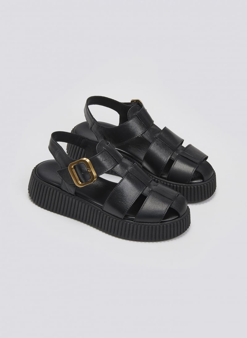 Σανδάλια fisherman flatforms δερμάτινα Tfp
