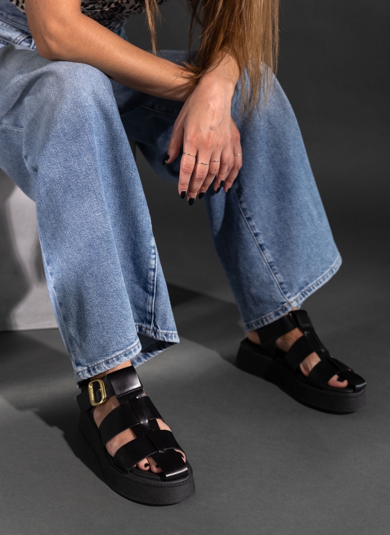Σανδάλια flatforms fisherman από γνήσιο δέρμα Ragazza 01231
