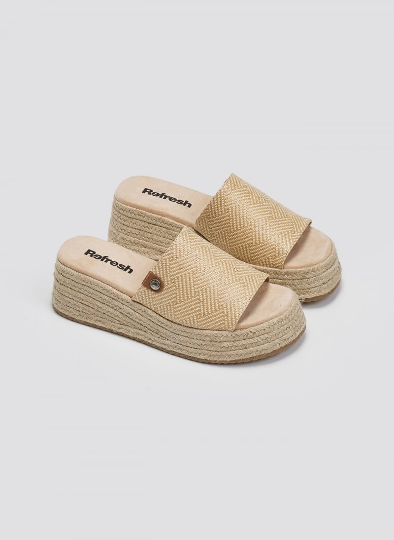 Σανδάλια flatforms από ψάθα Refresh 172667