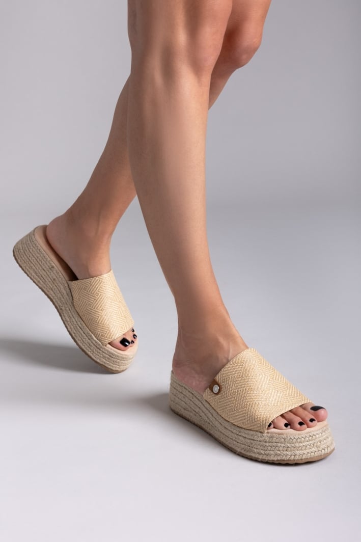 Σανδάλια flatforms από ψάθα Refresh 172667