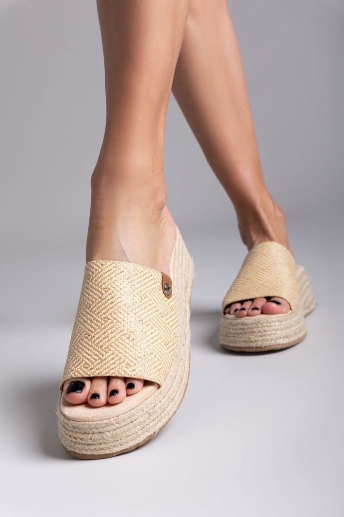 Σανδάλια flatforms από ψάθα Refresh 172667
