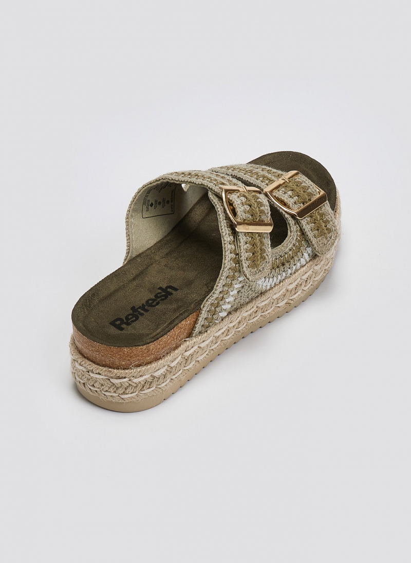 Σανδάλια flatforms από σχοινί Refresh172760