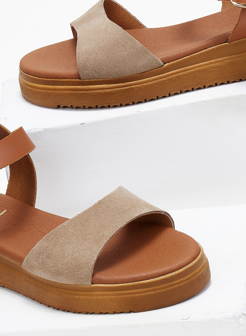 Σανδάλια flatforms δερμάτινα Estil