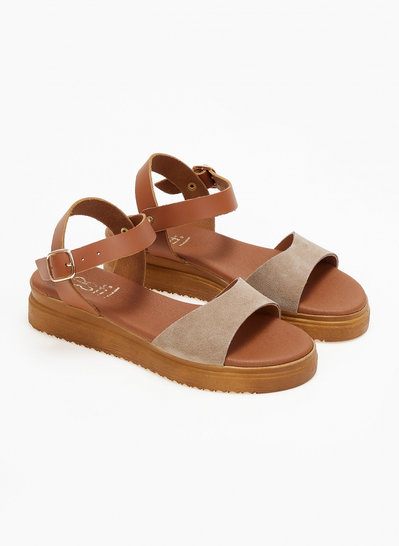 Σανδάλια flatforms δερμάτινα Estil