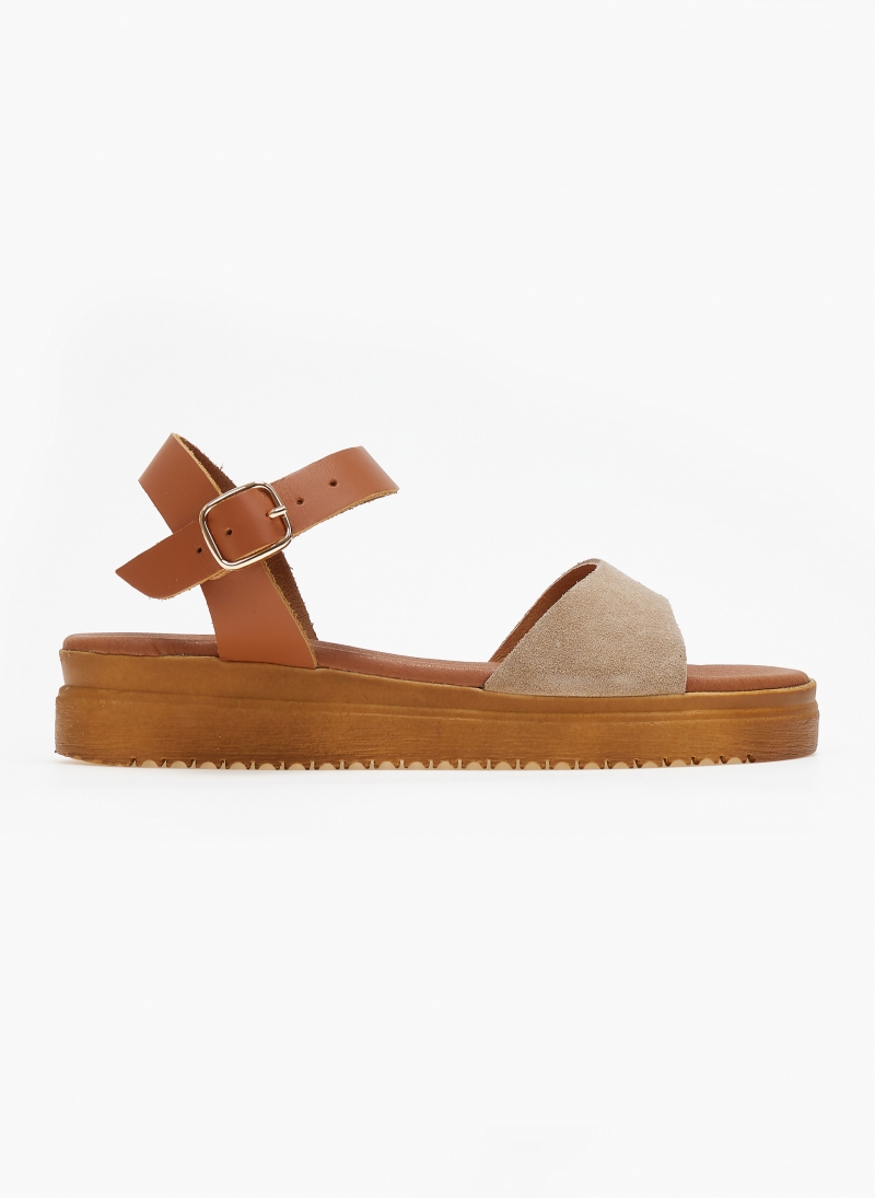 Σανδάλια flatforms δερμάτινα Estil
