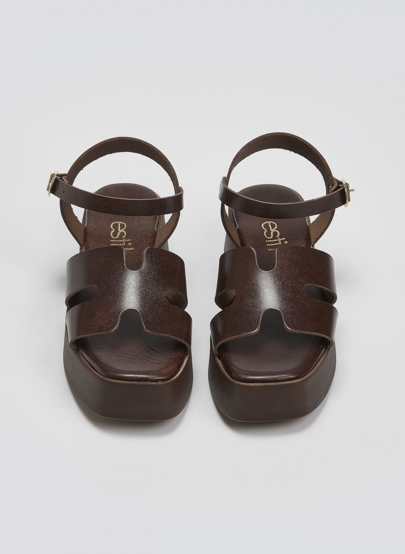 Σανδάλια flatforms δερμάτινα Estil