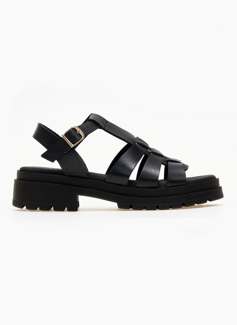 Σανδάλια flatforms δερμάτινα gladiator Ragazza 0544