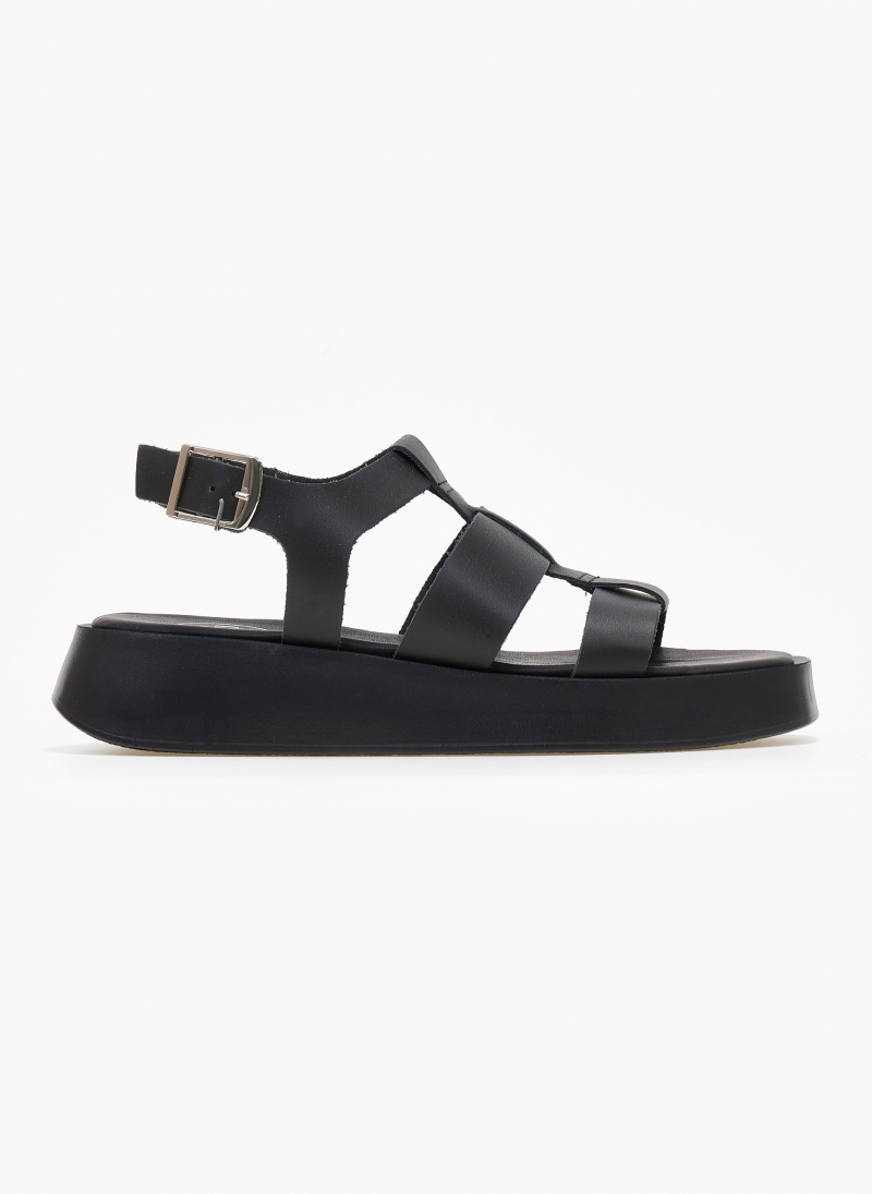 Σανδάλια flatforms δερμάτινα gladiator tfp