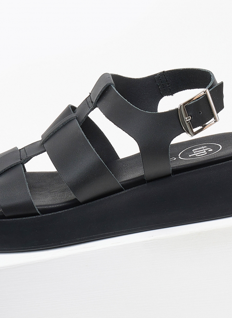 Σανδάλια flatforms δερμάτινα gladiator tfp